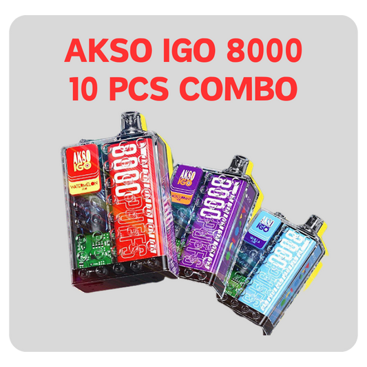 Akso Igo 8000 Puff 10 Pcs Combo - Vape Singapore SG Vape