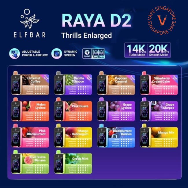 Elfbar Raya D2 20000 Puffs - Vape Singapore SG Vape