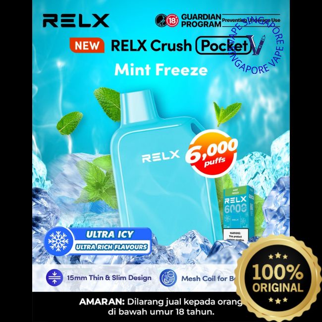 RELX Crush Pocket 6000 Puff Disposable Vape - Vape Singapore SG Vape